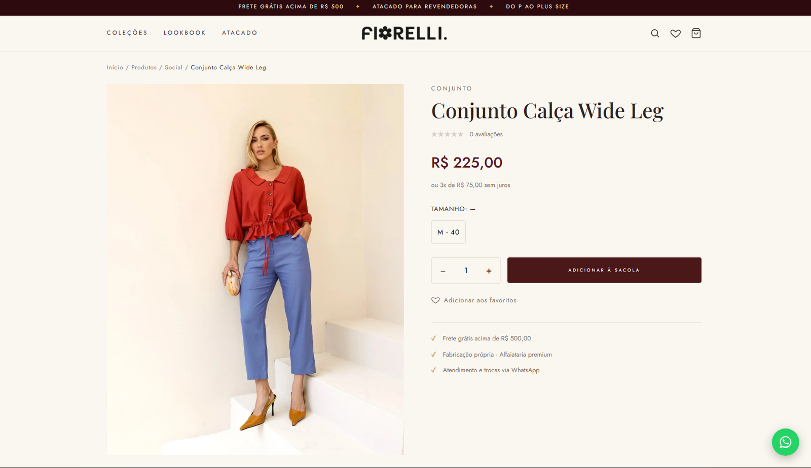 Página de produto da loja Fiorelli